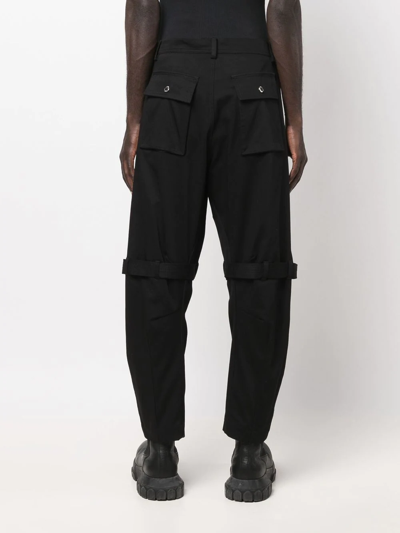 Shop Les Hommes Cropped Cargo Trousers In Schwarz