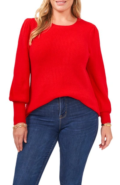 Shop 1.state Bishop Sleeve Sweater In Bright Cherry