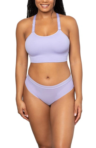 Shop Curvy Couture Smooth Seamless Comfort Wireless Bralette In Lavender Mist