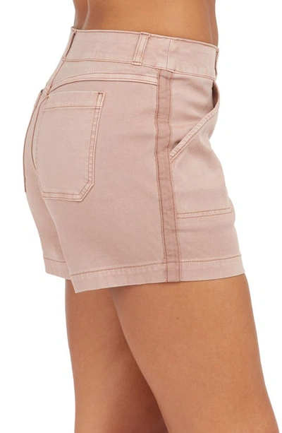 Shop Spanx 4-inch Stretch Twill Shorts In Mauve