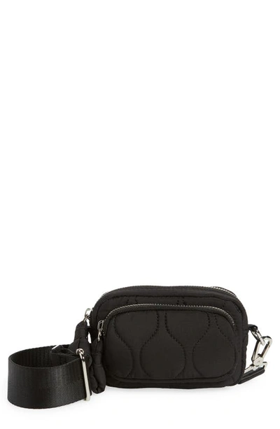 Topshop Quilted Micro Crossbody Bag In Black