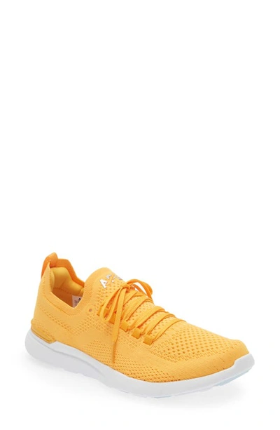 Shop Apl Athletic Propulsion Labs Techloom Breeze Knit Running Shoe In Mango / Silver / White