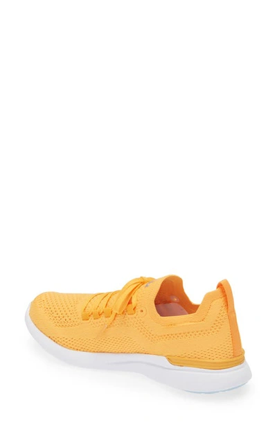 Apl Athletic Propulsion Labs Techloom Breeze Knit Running Shoe In Mango / Silver / White