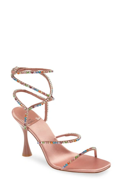 Shop Jeffrey Campbell Glamorous Sandal In Pink Satin Bright Multi