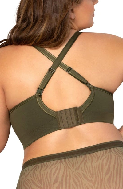 Shop Curvy Couture Smooth Seamless Comfort Bralette In Olive Night