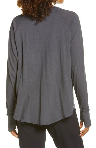 Shop Zella Relaxed Long Sleeve T-shirt In Grey Forged