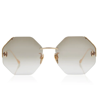 Shop Isabel Marant Metal Octagonal Sunglasses In 0