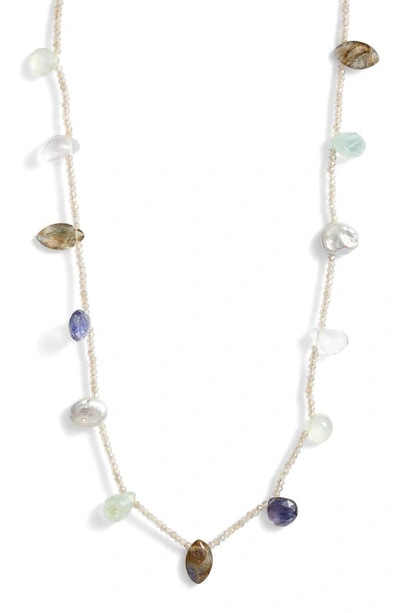 Chan Luu Mystic Lab Mix Freshwater Keshi Pearl Necklace In Mystic