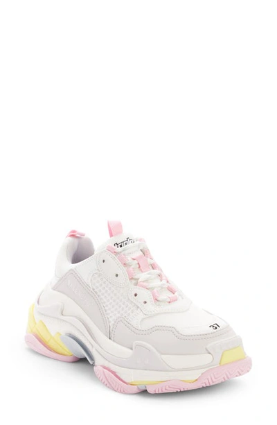 Shop Balenciaga Triple S Low Top Sneaker In Yellow/ Pink/ Blue/ White