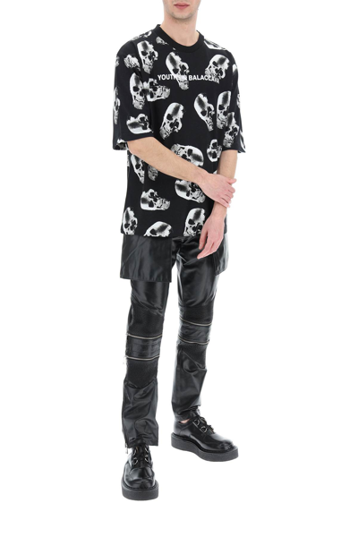 Shop Youths In Balaclava Skull T-shirt In Black,white