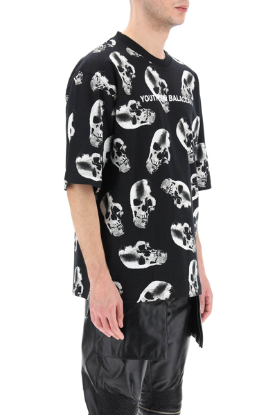 Shop Youths In Balaclava Skull T-shirt In Black,white
