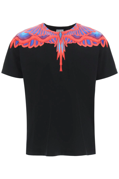 Shop Marcelo Burlon County Of Milan Curved Wings Print T-shirt In Black,red