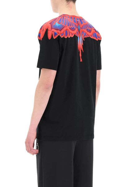 Shop Marcelo Burlon County Of Milan Curved Wings Print T-shirt In Black,red