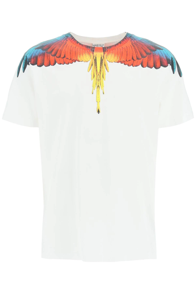 Shop Marcelo Burlon County Of Milan Icon Wings T-shirt In White,red,yellow
