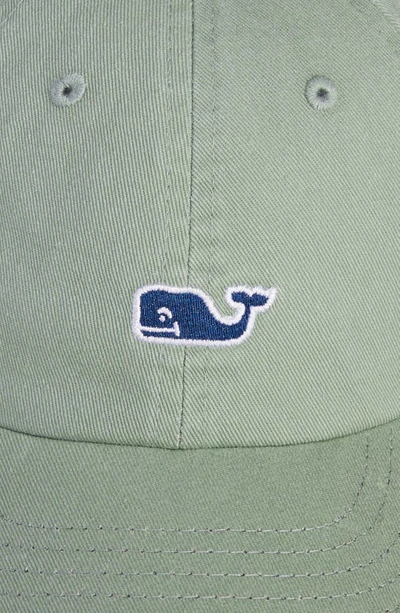 Shop Vineyard Vines Kids' Embroidered Whale Cotton Baseball Cap In Sage Olive