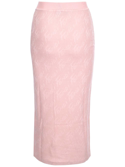 Shop Fendi Women's Pink Other Materials Skirt