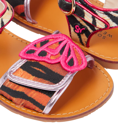 Shop Sophia Webster Mini Butterfly Tiger-print Sandals In Tiger & Fuchsia