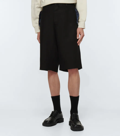 Shop Maison Margiela Viscose And Linen Shorts In Black