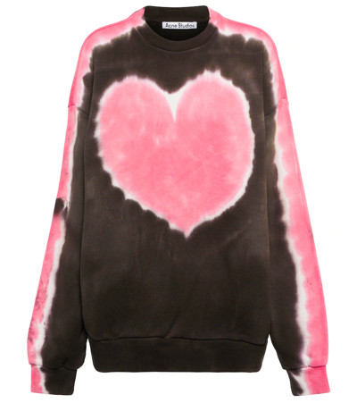 Shop Acne Studios Tie-dye Cotton Sweatshirt In Brownpink