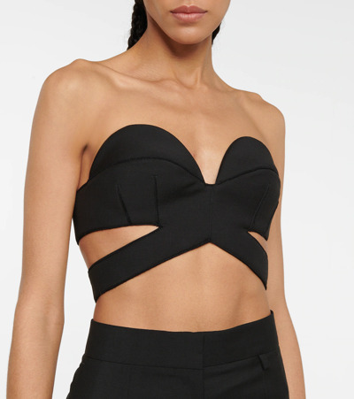 Shop Givenchy Wool And Mohair Bralette In Black