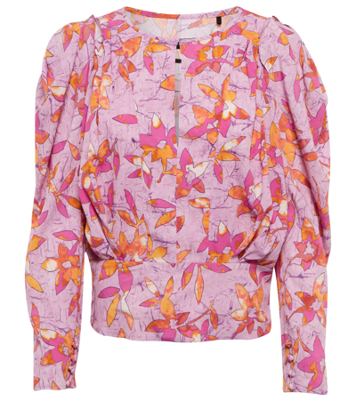 Shop Isabel Marant Zargae Floral Blouse In Pink