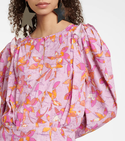 Shop Isabel Marant Zargae Floral Blouse In Pink