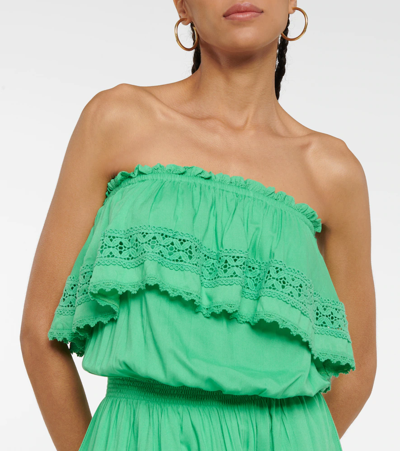 Shop Melissa Odabash Salma Lace-trimmed Minidress In Green