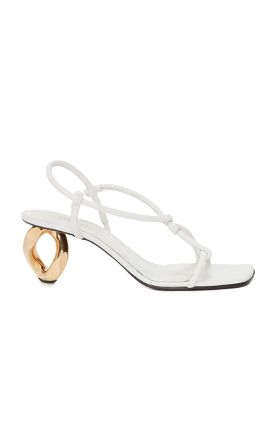 Shop Jw Anderson Women's Chain Leather Sandals In White