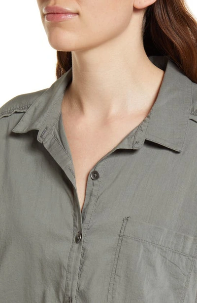 Splendid High-low Cotton Blend Button-up Shirt In Soft Vob