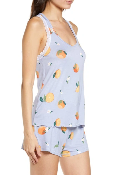 Shop Honeydew Intimates All American Sleep Top & Shorts Set In Capri Oranges