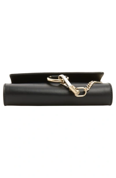 Shop Chloé Mini Faye Suede & Leather Wallet On A Chain In Black