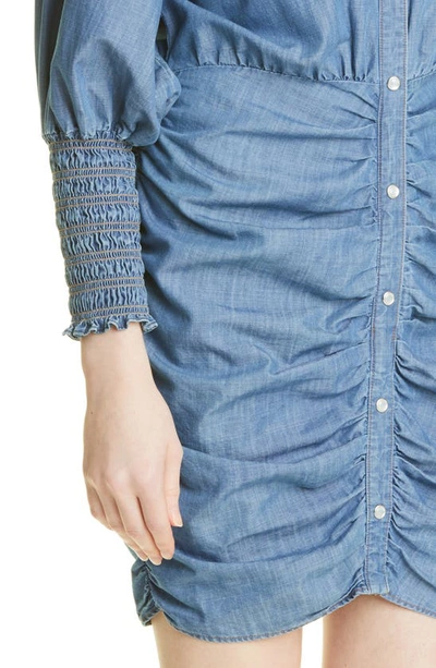 Shop Veronica Beard Allie Long Sleeve Shirtdress In Yale Blue