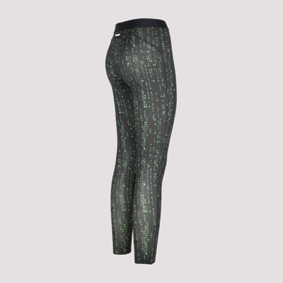 Shop Vetements Green Code Leggings Pants In Black