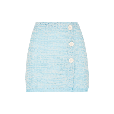 Shop Acne Studios Eyelash Mini Skirt In Blue