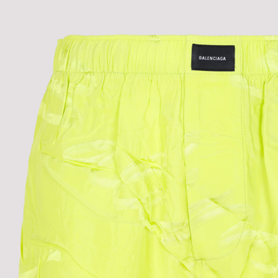 Shop Balenciaga Pyjama Shorts Pants In Yellow &amp; Orange