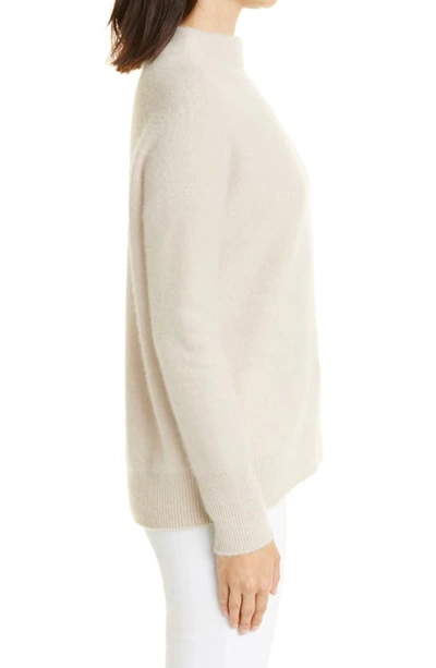 Shop Vince Boiled Cashmere Funnel Neck Pullover In 113wsa-white Sand