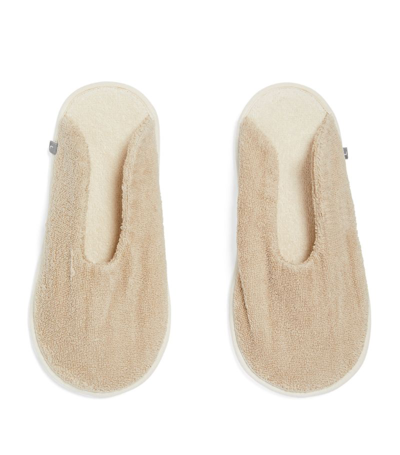 Shop Abyss & Habidecor Egyptian Cotton Fino Slippers In Beige