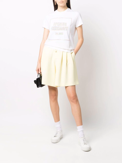 Opening Ceremony Embroidered Box Logo Cotton T-shirt In White