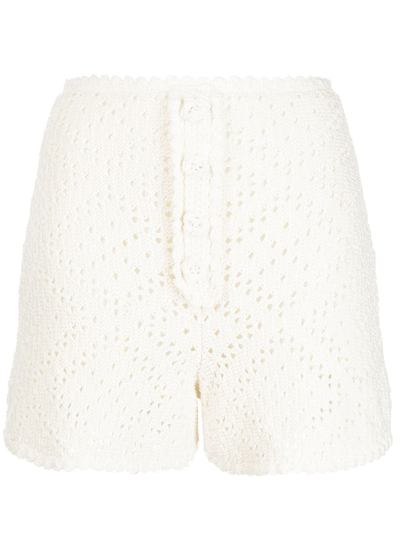 Shop Alice Mccall Salty Kiss Crochet Shorts In Neutrals