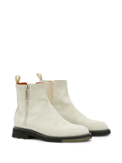 Shop Off-white Sponge Ankle Boots In Neutrals