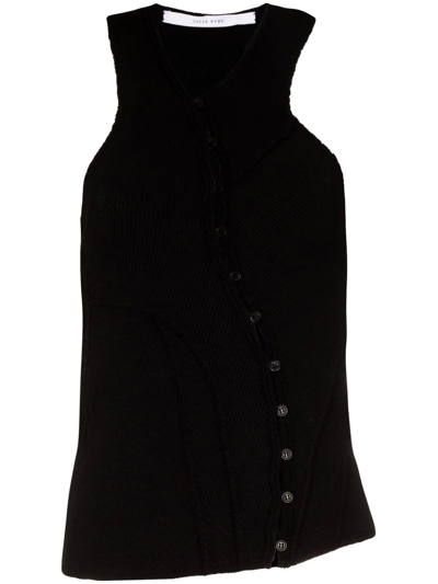Talia Byre Exposed-seams Stretch-cotton Tank Top In Black