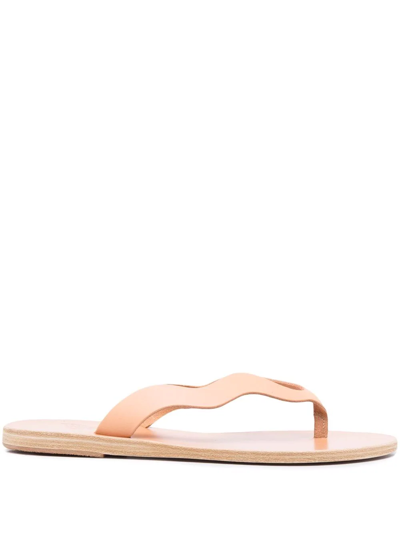 Shop Ancient Greek Sandals Leather Flip Flops In Neutrals