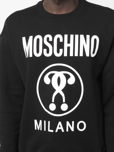 Shop Moschino Logo-print Organic Cotton Sweatshirt In Black