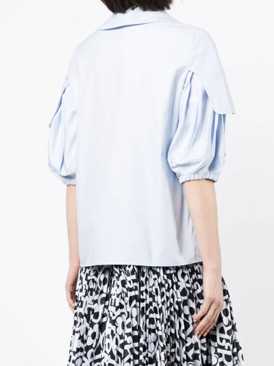 Pre-owned Givenchy 2010s Short Bell Sleeves Blouse In Blue