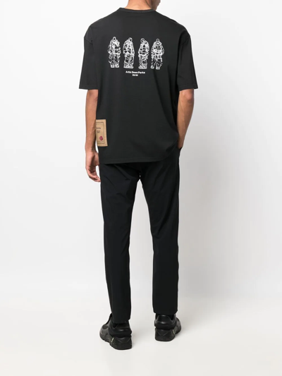 Shop Ten C Graphic-print Cotton T-shirt In Black