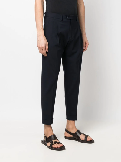 Shop Dell'oglio Straight-leg Cropped Trousers In Blue