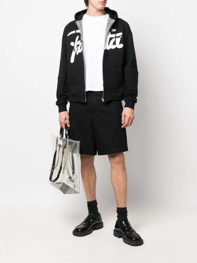 Junya Watanabe Zippered Hoodie In Black