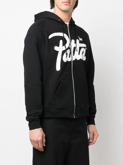 Shop Junya Watanabe Patta Zipped Hoodie In Black