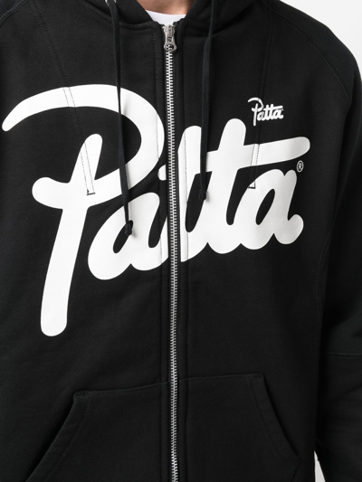 Shop Junya Watanabe Patta Zipped Hoodie In Black