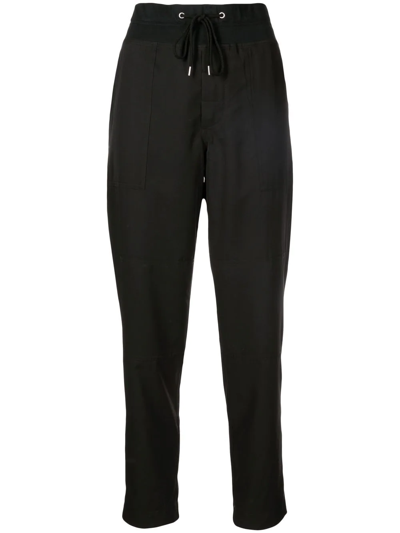 Shop James Perse Drawstring Utility Trousers In Black